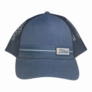 Titleist Golf Surf Stripe Mesh Cap Snapback Hat Blue Adjustable